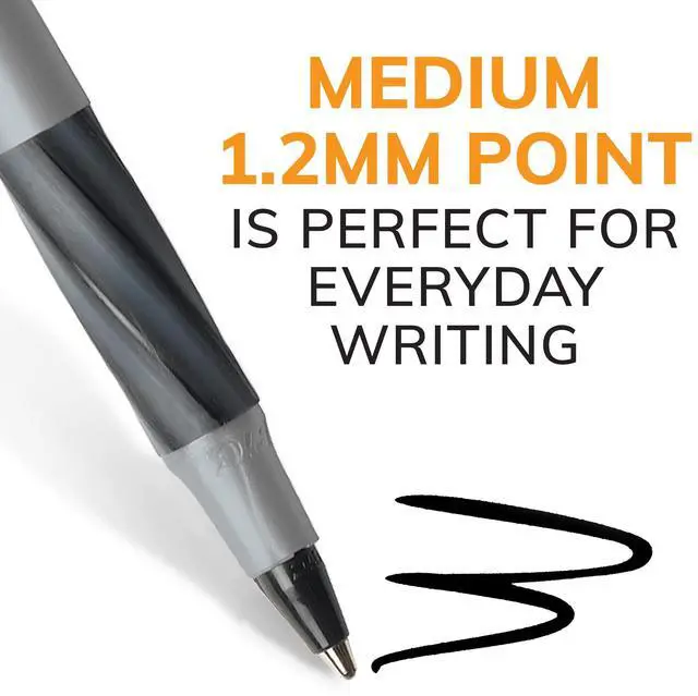 Alt view image 3 of 7 - Round Stic Grip Xtra Comfort Black Ballpoint Pens, Medium Point (1.2mm), 36-Count Pack, Perfect Writing Pens With Soft Grip for Superb Comfort and Control