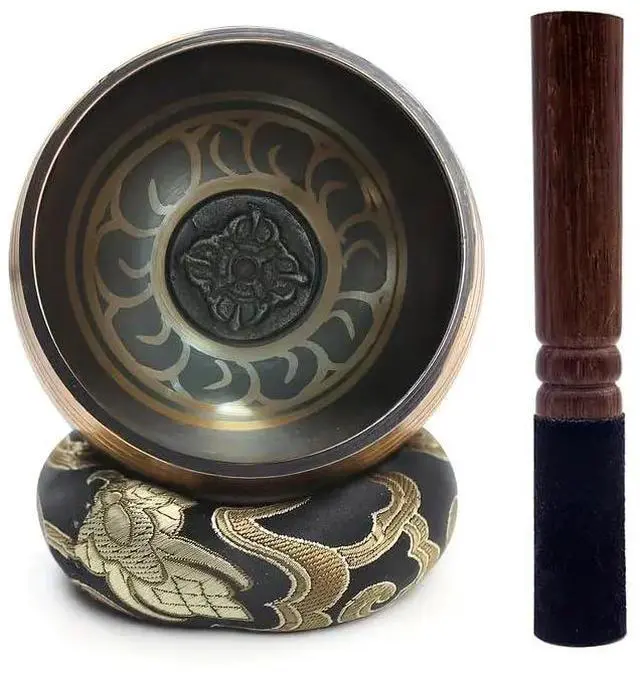 Main image of 3.15 inch Tibetan Singing Bowl Set, Authentic Handmade Meditation Bowl Stress Relief Yoga Set with Striker & Cushion for Sound Therapy, Chakra Healing, Spiritual Gatherings