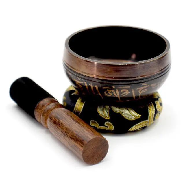 Alt view image 2 of 7 - 3.15 inch Tibetan Singing Bowl Set, Authentic Handmade Meditation Bowl Stress Relief Yoga Set with Striker & Cushion for Sound Therapy, Chakra Healing, Spiritual Gatherings