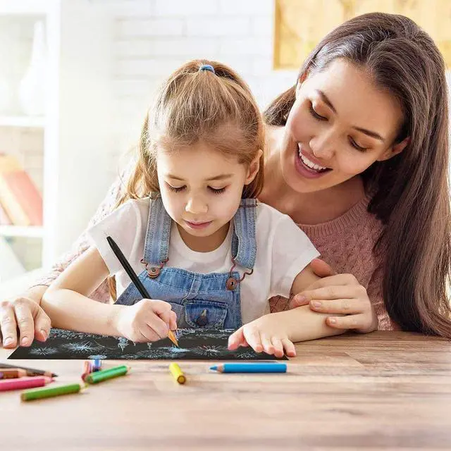 Alt view image 7 of 7 - Scratch Art Tools, 9 Pcs Scratching Drawing Tools Set: Artist Glove, Tools Bag, Scratch Coloring Pens, Plastic and Wooden Stylus, Scraper, Repair Pen, Clean Brush for Adults & Teens Painting Paper