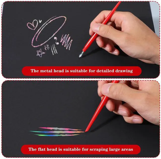Alt view image 7 of 7 - 20pcs Scratch Art Tools Scratch Art Stylus Sticks Tools for Adults with Bag Scratchs Arts Pen with Clean Brush Scratching Drawing Color Pens Paper Painting Scratchboard Crafts Set