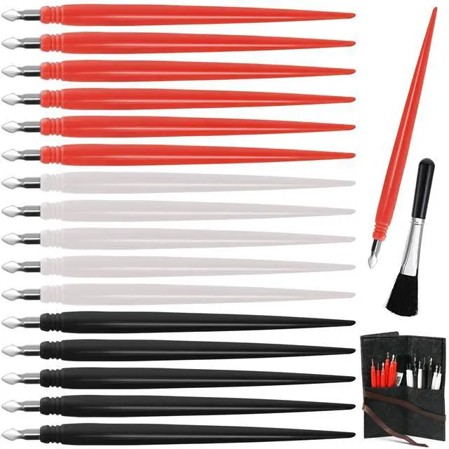 Main image of 18 Pieces Scratch Art Tools, Scratching Drawing Color Pen Dual Tip / Scratch Paper Stick Stylus Tools Bag for Adults & Teens Art Paper Painting, Pen with Clean Brush Crafts Set