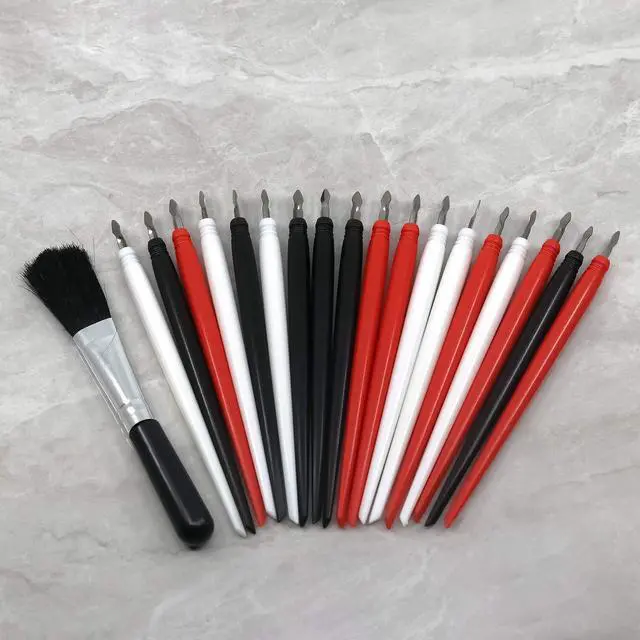 Alt view image 7 of 7 - 18 Pieces Scratch Art Tools, Scratching Drawing Color Pen Dual Tip / Scratch Paper Stick Stylus Tools Bag for Adults & Teens Art Paper Painting, Pen with Clean Brush Crafts Set