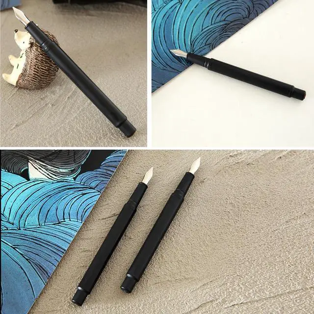 Alt view image 5 of 7 - 5 Pieces Scratch Art Tools Set, DIY Scratching Drawing Painting Pen, Fountain Pen Shape Scratch Pen, Scratch Stick Stylus Tools Bag with Clean Brush in Bag (Black)