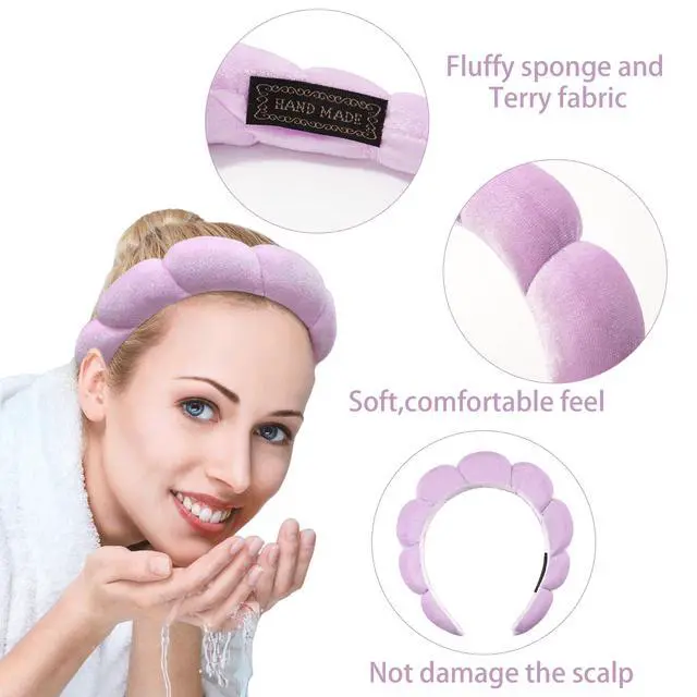 Alt view image 4 of 6 - Spa Headband for Washing Face Makeup Skincare Soft Sponge Hair band