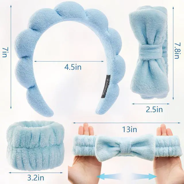 Alt view image 2 of 6 - Headbands for Women - Spa Headband and Wristband Set - Headband for Washing Face,Facial Mask,Makeup and Skin Care,Gifts for Women and Teen Girl Gifts Trendy Stuff