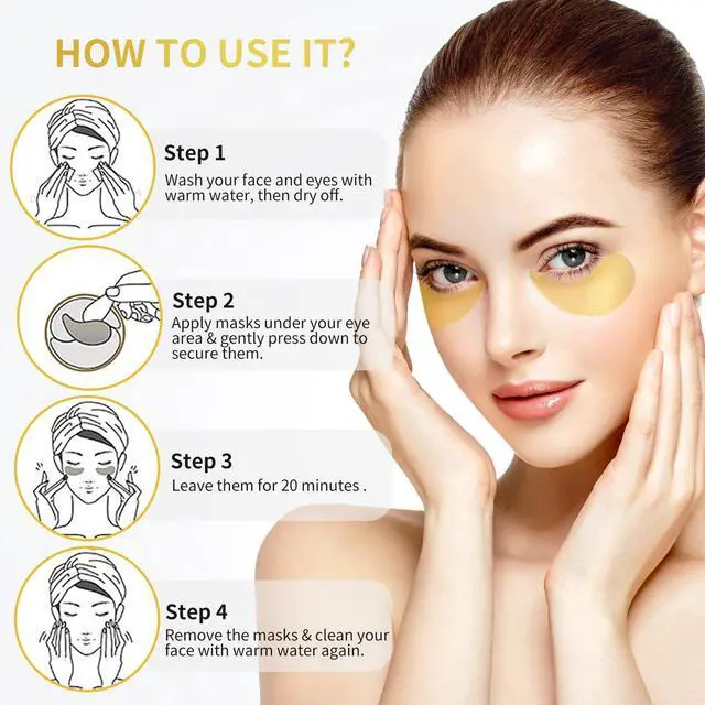 Alt view image 5 of 7 - 24K Gold Under Eye Patches - 60 Pack Eye Masks