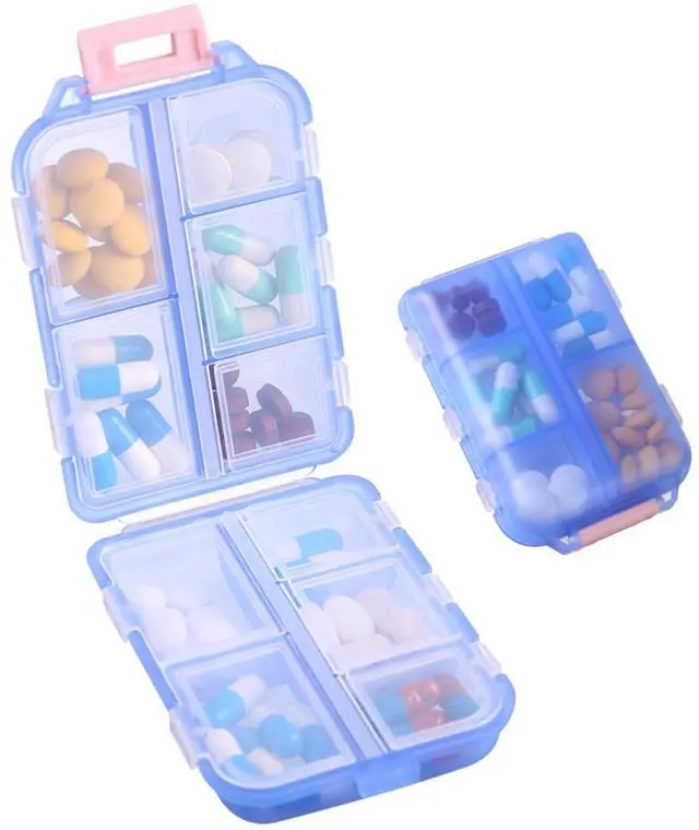 Main image of Travel Pill Organizer,10 Compartments Pill Case,Compact & Portable Pill Box