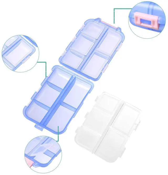 Alt view image 5 of 7 - Travel Pill Organizer,10 Compartments Pill Case,Compact & Portable Pill Box