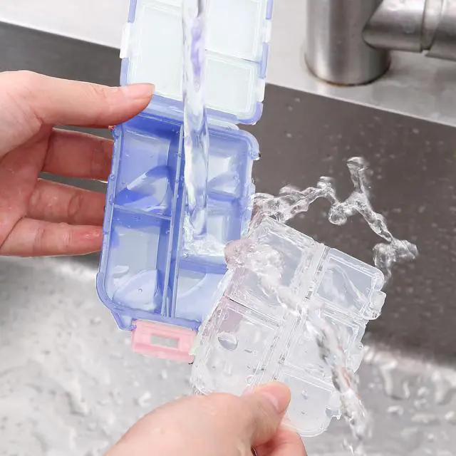 Alt view image 7 of 7 - Travel Pill Organizer,10 Compartments Pill Case,Compact & Portable Pill Box