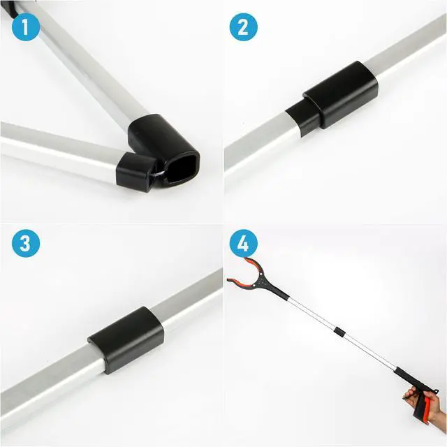 Alt view image 7 of 7 - Grabber Reacher Tool, Orange, 32", Foldable
