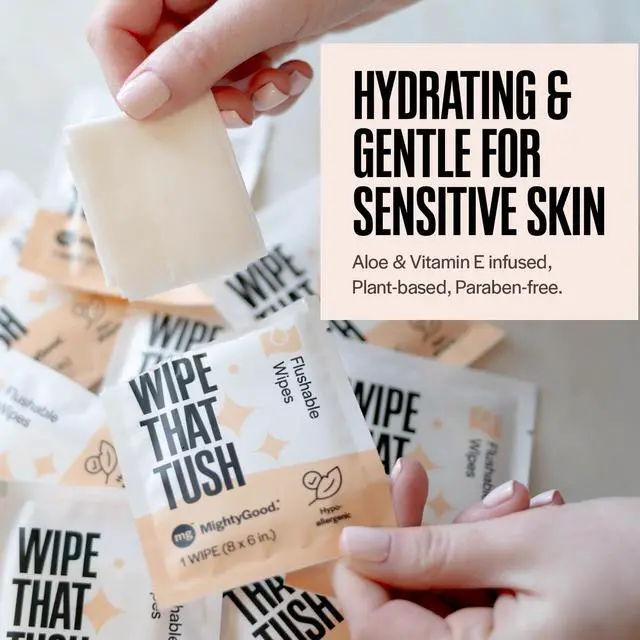 Alt view image 2 of 7 - Wipe That Tush On-The-Go Flushable Wipes, 1 Pack of 30, Fragrance Free