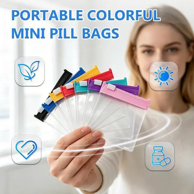 Alt view image 2 of 7 - Self Sealing Medicine Bags, 2026 New Waterproof Pill Pouch Set, 14 PCS Self Sealing Zipper Medicine Bags, Reusable Pill Pouches for Travel, Pill Organizer for Medicine Vitamins Small Items Daily Use