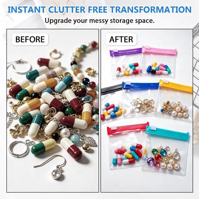 Alt view image 4 of 7 - Self Sealing Medicine Bags, 2026 New Waterproof Pill Pouch Set, 14 PCS Self Sealing Zipper Medicine Bags, Reusable Pill Pouches for Travel, Pill Organizer for Medicine Vitamins Small Items Daily Use