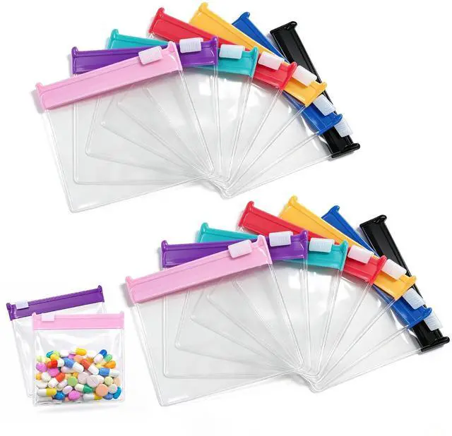 Main image of Self Sealing Medicine Bags, 2026 New Waterproof Pill Pouch Set, 14 PCS Self Sealing Zipper Medicine Bags, Reusable Pill Pouches for Travel, Pill Organizer for Medicine Vitamins Small Items Daily Use