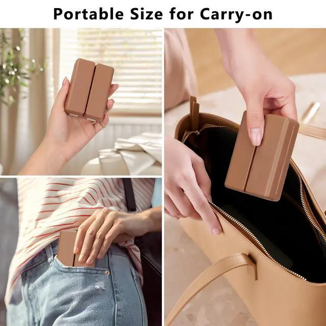 Alt view image 5 of 7 - Travel Pill Organizer,7 Compartments Small Pill Box Medicine Case-Brown