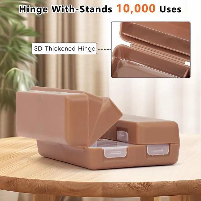 Alt view image 7 of 7 - Travel Pill Organizer,7 Compartments Small Pill Box Medicine Case-Brown