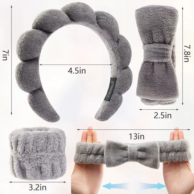 Alt view image 2 of 6 - Headbands for Women - Spa Headband and Wristband Set - Headband for Washing Face,Facial Mask,Makeup and Skin Care,Gifts for Women and Teen Girl Gifts Trendy Stuff