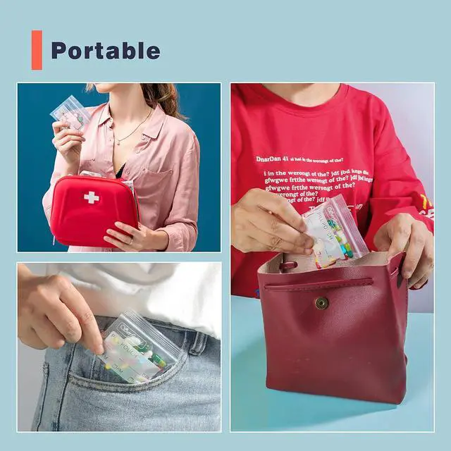 Alt view image 7 of 7 - Pill Bags for Travel Pill Pouch Organizer Pack of 120 BPA Free 3 x 2.75 inch Reusable Pill Pouches for Medicine with Write on Label & Zipper Seal Waterproof AM PM Pill Baggies for Supplements