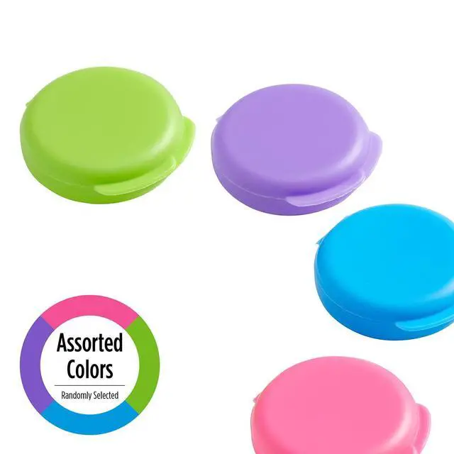 Alt view image 5 of 6 - Daily Round, Compact, Small, Disrcrete, Portable On-The-Go Pocket Pharmacy, Pill Box, Organizer and Vitamin Containers, Snap Shut Lids, Travel Friendly, Colors May Vary, 2 Pack, BPA Free