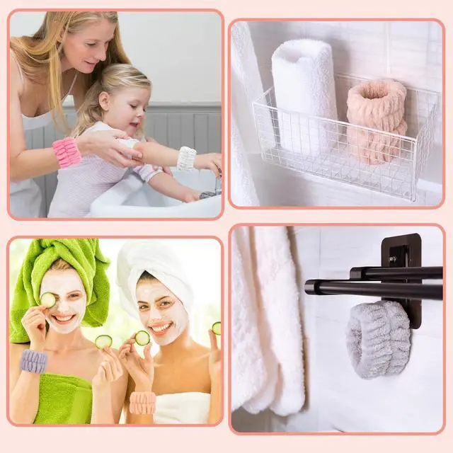 Alt view image 5 of 5 - Microfiber Spa Wristbands - Absorbent Wrist Towels for Face Washing, Prevent Water from Spilling Down Your Arms (8 Pcs)