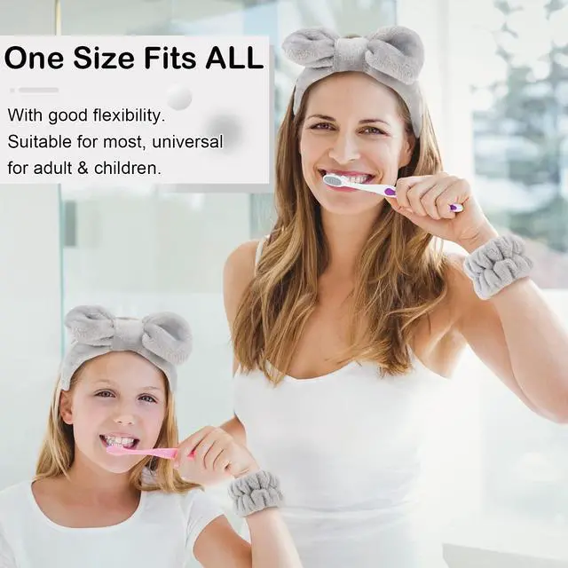Alt view image 4 of 7 - 6PCS Spa Headband and Wristbands Set, Face Wash Headband Wrist Bands for Washing Face Makeup Skincare Hair Band Skin Care Accessories Tools