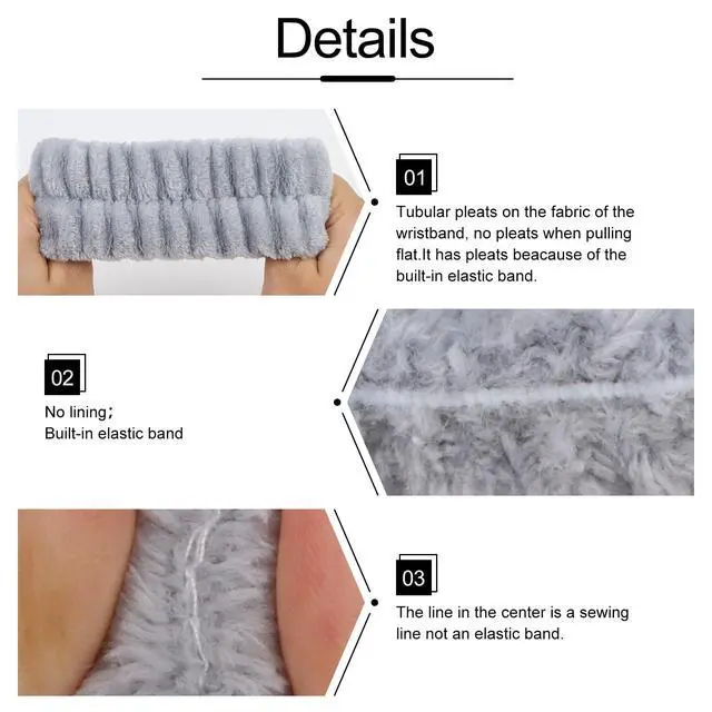 Alt view image 5 of 7 - 6PCS Spa Headband and Wristbands Set, Face Wash Headband Wrist Bands for Washing Face Makeup Skincare Hair Band Skin Care Accessories Tools