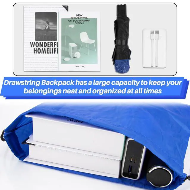 Alt view image 5 of 6 - 6PCS Drawstring Backpacks - Waterproof Cinch Bag String Gym Bags