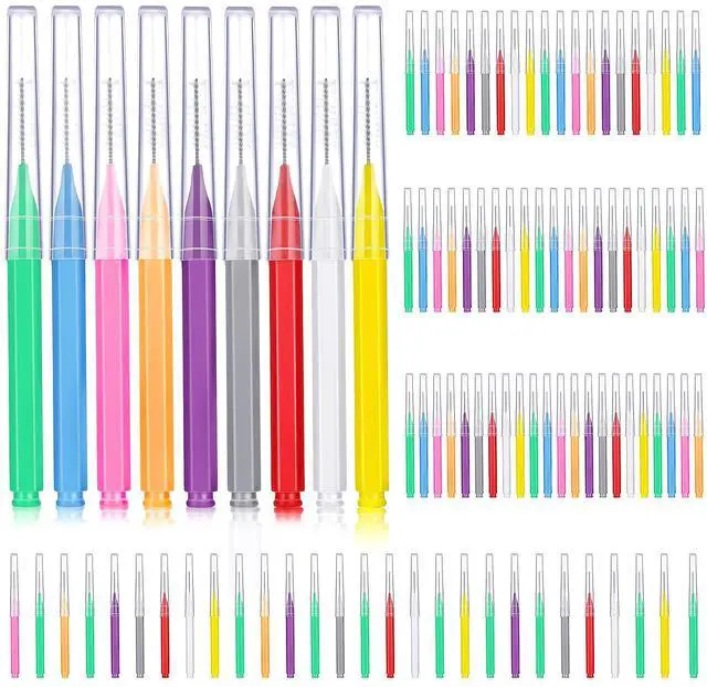 Main image of 100 Pieces Braces Dental Brush for Cleaner Interdental Toothpick Dental Tooth Flossing Head Oral Hygiene Flosser Toothpick Cleaners Tooth Tool(Mixed Colors,Mixed Sizes)