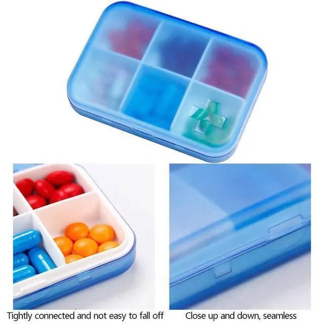 Alt view image 4 of 5 - Portable Pill Organizer - Slim Pill Box for Purse or Travel, Compact Pill Case(6 Compartment,White)