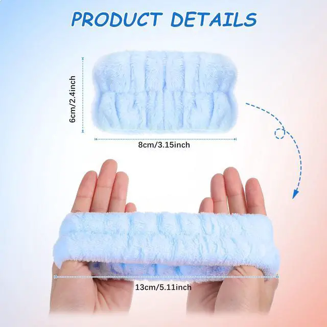 Alt view image 3 of 7 - 4 Pairs Wrist Bands for Washing Face Wrist Spa Microfiber Wash Towel Band Scrunchies Absorbent Wristbands Sweatband for Women Prevent Liquid from Spilling(Lovely Colors)