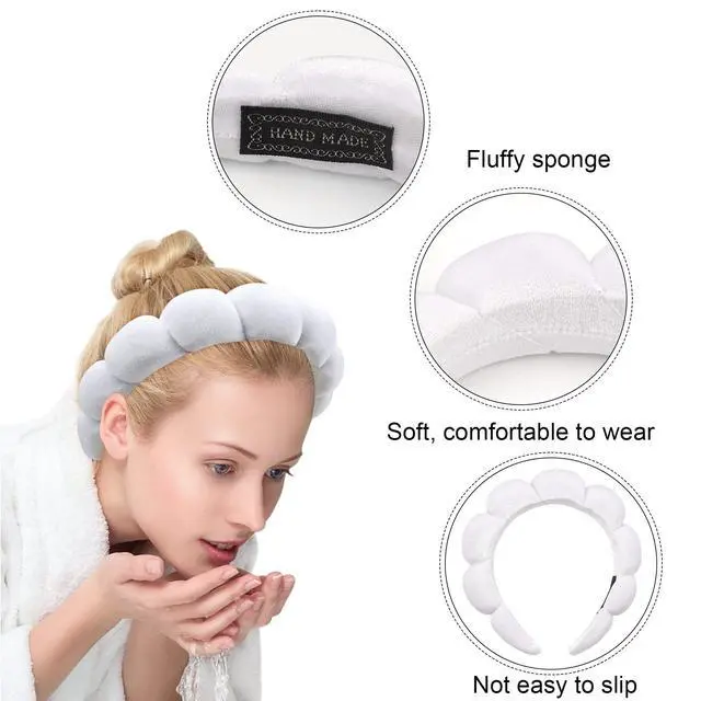 Alt view image 4 of 6 - Spa Headband for Washing Face Makeup Skincare Soft Sponge Hair band
