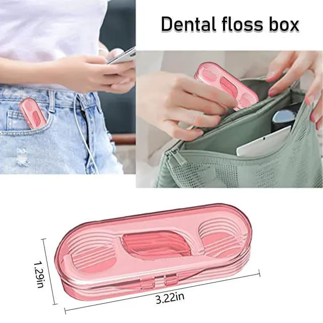 Alt view image 3 of 7 - Flosser Dispenser Dental Floss Case Travel Floss Professional Toothpicks Sticks with Travel Case Superfine Floss Picks Dental Picks for Teeth Cleaning
