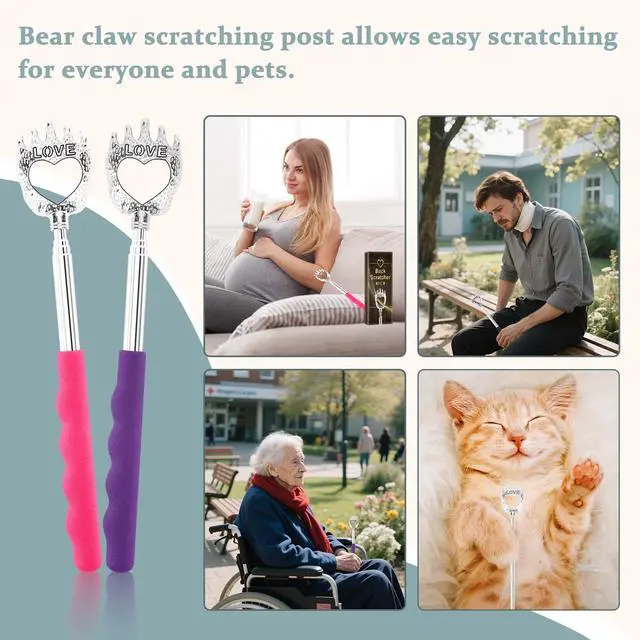 Alt view image 6 of 7 - 6 Pack Back Scratcher, Fathers Day Dad Gifts, Stocking Stuffers for Adults Women Men, Easter Basket Stuffers, White Elephant Gifts, Prizes for Adult, Birthday Gift for Mom Dad Wife Husband