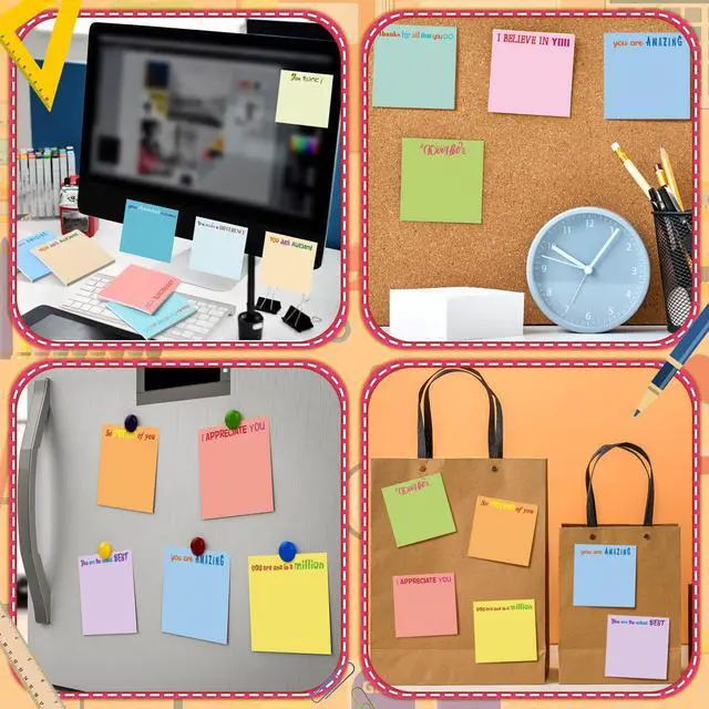 Alt view image 4 of 7 - 12 Pcs Sticky Notes Gifts Bulk,Appreciation,Simple Color