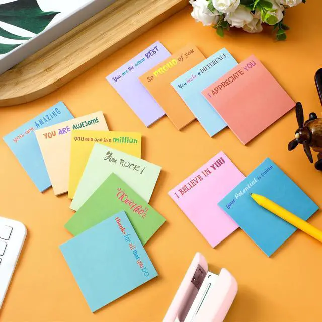 Alt view image 5 of 7 - 12 Pcs Sticky Notes Gifts Bulk,Appreciation,Simple Color
