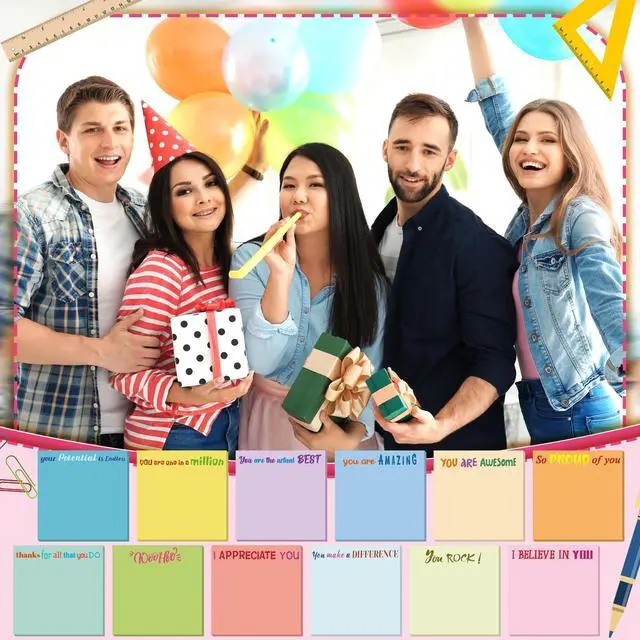 Alt view image 6 of 7 - 12 Pcs Sticky Notes Gifts Bulk,Appreciation,Simple Color