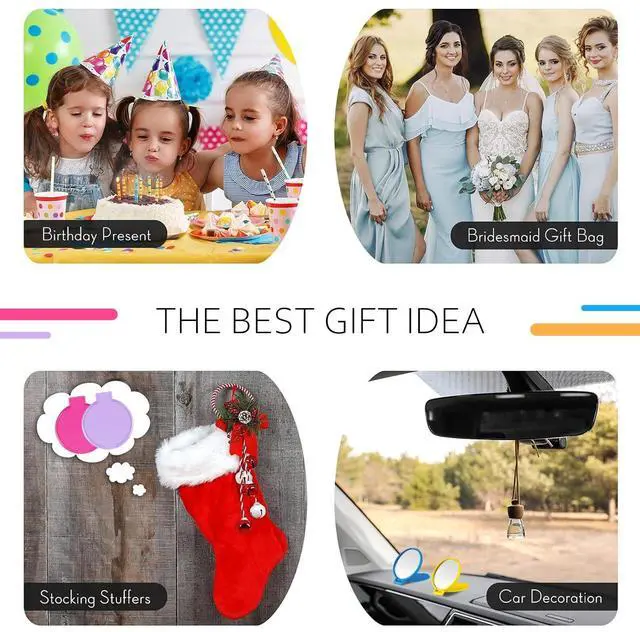Alt view image 7 of 7 - 6 Pieces Compact Mirrors Bulk, Mini Folding Pocket Mirrors for Purse, Small Portable Makeup Stuffs for Travel, Girls, Party Favors, Wedding Birthday Goodie Bags (Bright Colors)