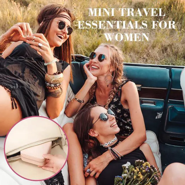 Alt view image 5 of 7 - Small Travel Jewelry Case Organizer,Mini Travel Essentials for Women,Bridesmaid Gifts Birthday Gifts for Women,Small Jewelry Box for Girls 8-12
