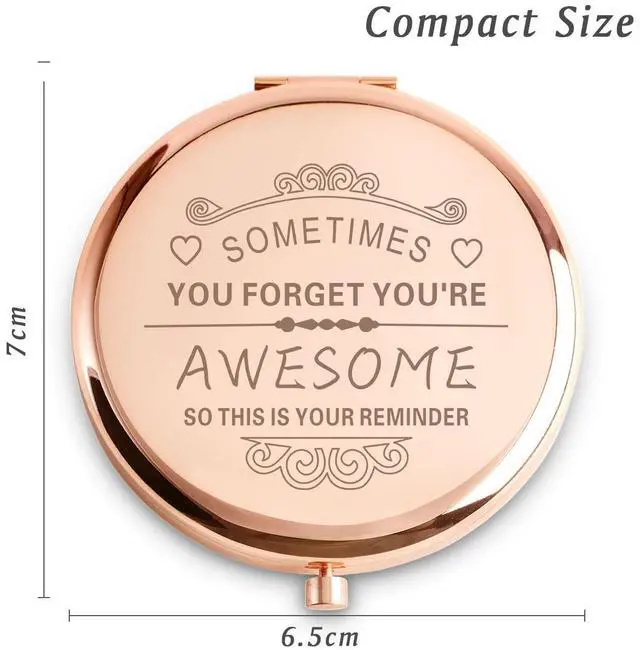 Alt view image 2 of 5 - Personalized Gifts for Women Girls, Custom Gifts for Adult Teen, Inspirational Compact Mirror for Her Friends Sister Daughter, Birthday Graduation Mother Day Basket Stuffers