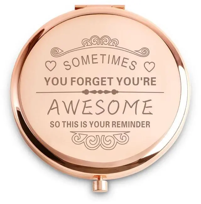 Main image of Personalized Gifts for Women Girls, Custom Gifts for Adult Teen, Inspirational Compact Mirror for Her Friends Sister Daughter, Birthday Graduation Mother Day Basket Stuffers