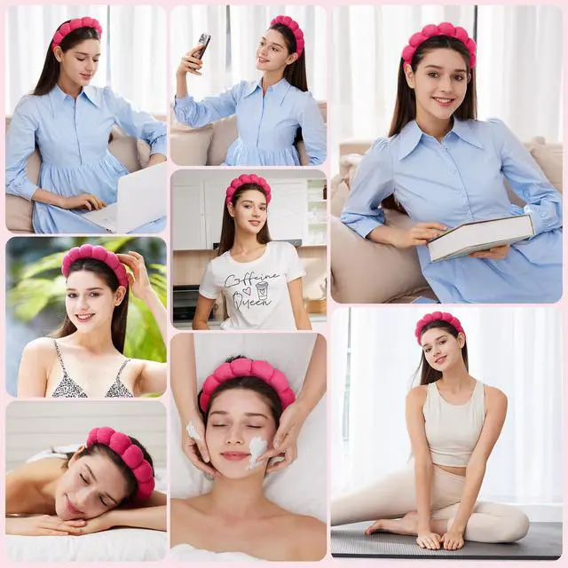 Alt view image 4 of 6 - Headbands for Women - Spa Headband and Wristband Set - Headband for Washing Face,Facial Mask,Makeup and Skin Care,Gifts for Women and Teen Girl Gifts Trendy Stuff