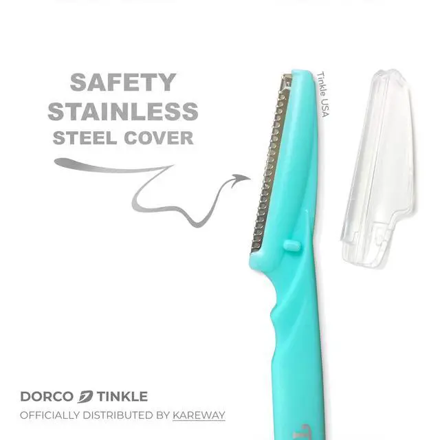 Alt view image 5 of 6 - Tinkle Dermaplaning Tool 3ct, Dermaplane Razor for Women, Safe and Easy Peach Fuzz Remover, Eyebrow Trimmer with Protective Cover, Stocking Stuffers