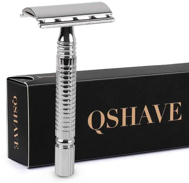 Main image of Men or Women Short Handle Classic Double Edge Lighter Travel Safety Shaving Razor, 1 Pc