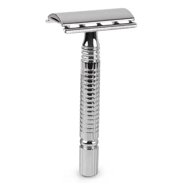 Alt view image 2 of 7 - Men or Women Short Handle Classic Double Edge Lighter Travel Safety Shaving Razor, 1 Pc