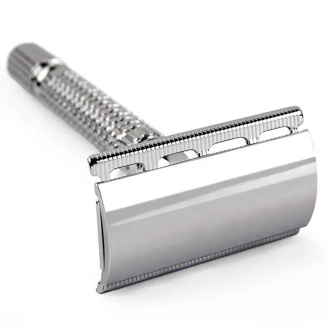 Alt view image 4 of 7 - Men or Women Short Handle Classic Double Edge Lighter Travel Safety Shaving Razor, 1 Pc