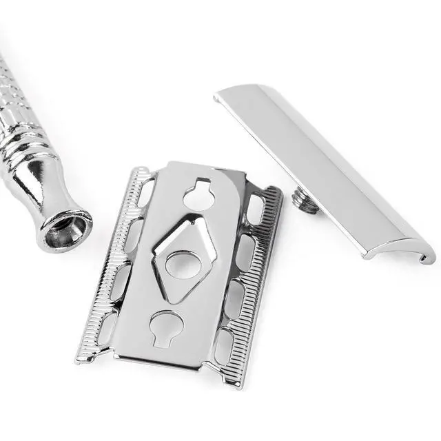 Alt view image 6 of 7 - Men or Women Short Handle Classic Double Edge Lighter Travel Safety Shaving Razor, 1 Pc