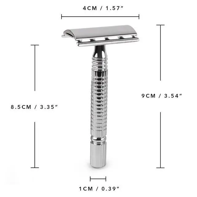 Alt view image 7 of 7 - Men or Women Short Handle Classic Double Edge Lighter Travel Safety Shaving Razor, 1 Pc