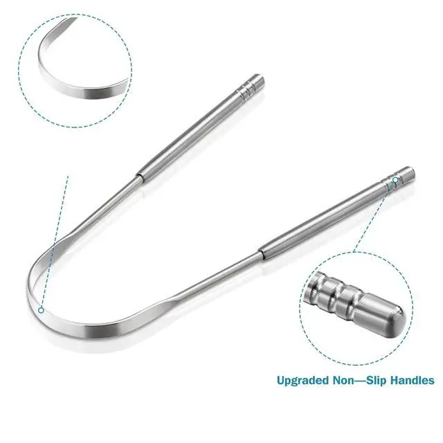 Alt view image 3 of 6 - 3 PCS Metal Tongue Scraper, Tongue Scrapers for Adults, Stainless Steel Tounge Scrappers, Tounge Scraper, Portable Tongue Scrappers
