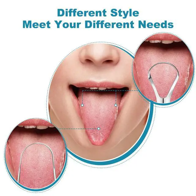 Alt view image 6 of 6 - 3 PCS Metal Tongue Scraper, Tongue Scrapers for Adults, Stainless Steel Tounge Scrappers, Tounge Scraper, Portable Tongue Scrappers
